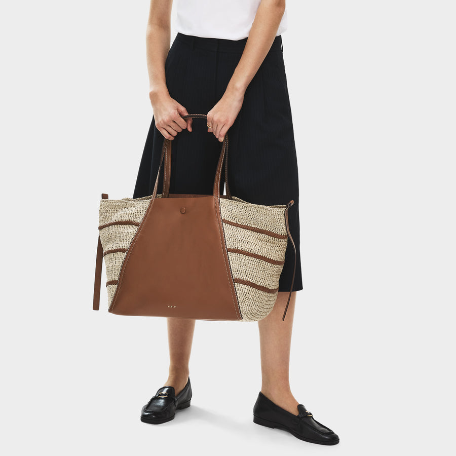 The Delphine - Raffia Extra Large Open Top Tote Natural - 113517