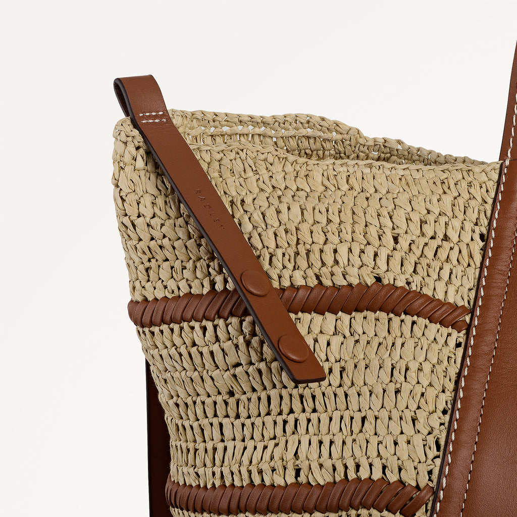 The Delphine - Raffia Extra Large Open Top Tote Natural - 113517