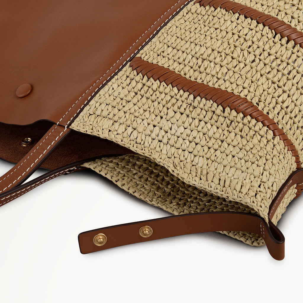 The Delphine - Raffia Extra Large Open Top Tote Natural - 113517