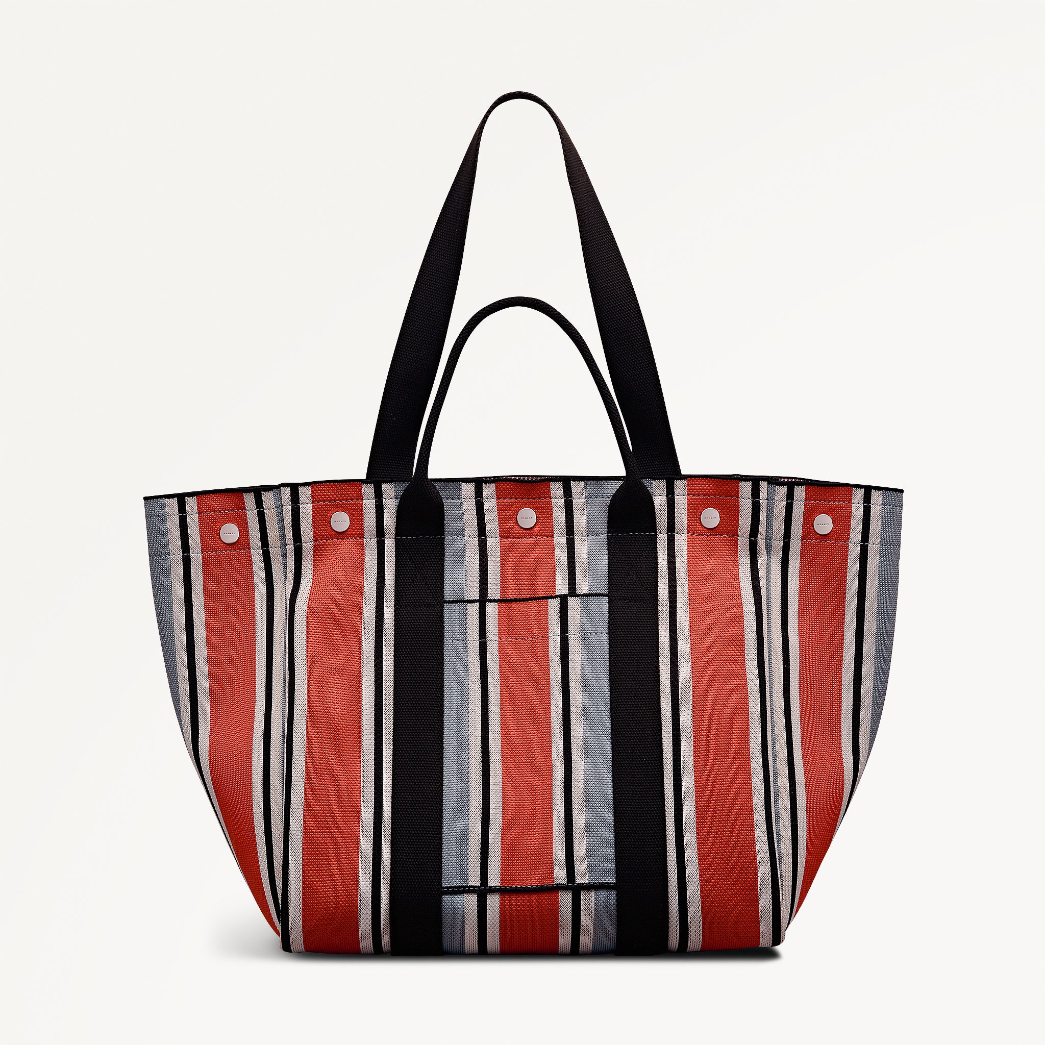 Hadleigh Place - Cabana Stripe Large Open Top Tote Steel - 113519