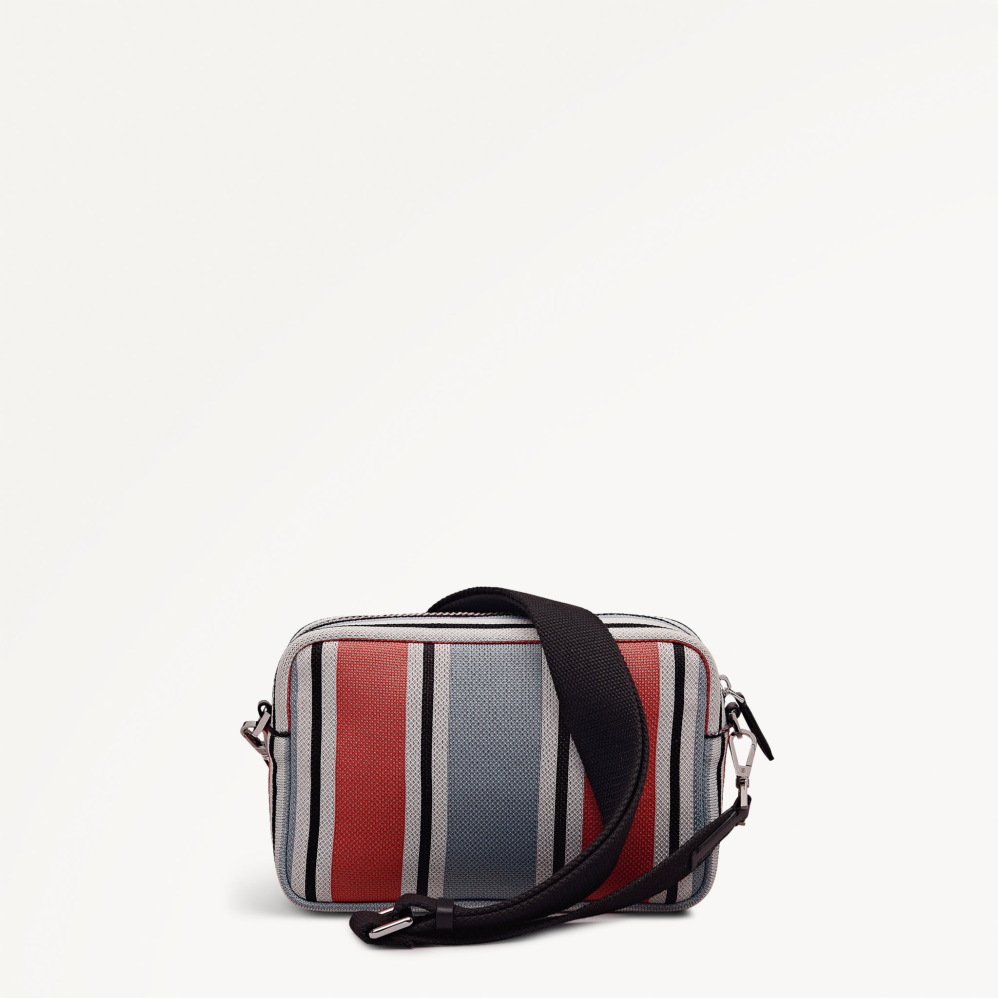 Hadleigh Place - Cabana Stripe Small Ziptop Cross Body Steel - 113520