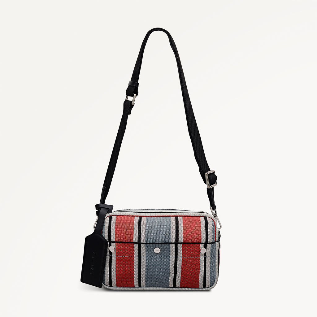 Hadleigh Place - Cabana Stripe Small Ziptop Cross Body Steel - 113520