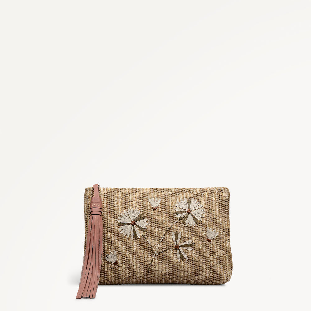 Picton Place - Raffia Medium Ziptop Pouch Natural - 113540