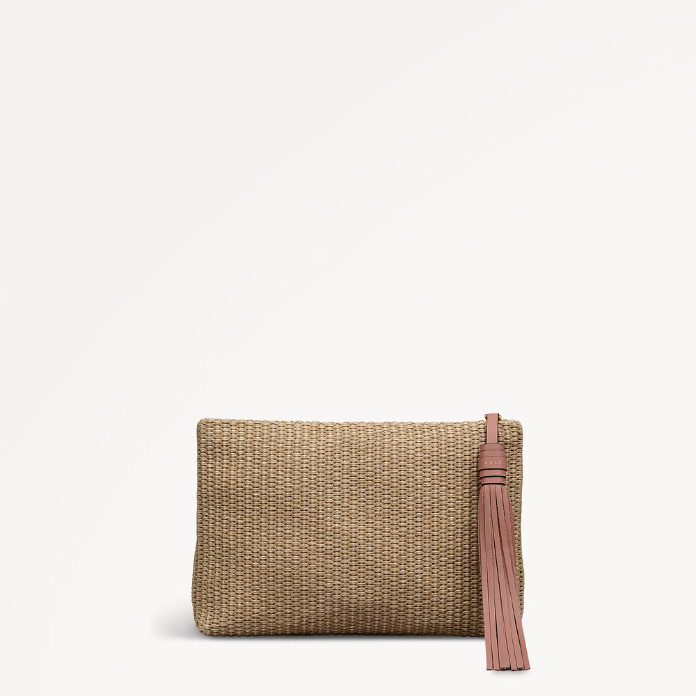 Picton Place - Raffia Medium Ziptop Pouch Natural - 113540