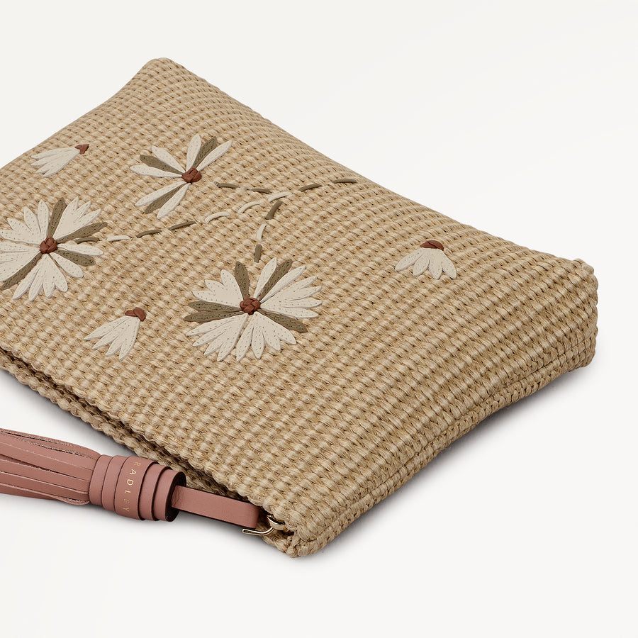 Picton Place - Raffia Medium Ziptop Pouch Natural - 113540