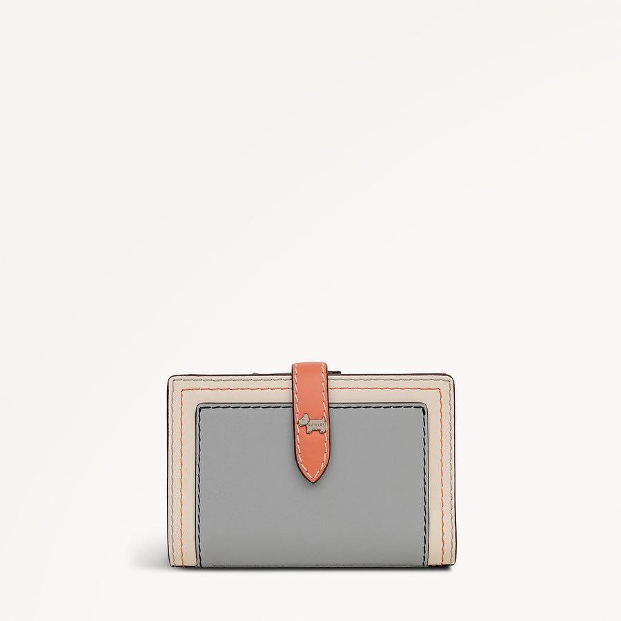 Willis Street - Colourblock Medium Bifold Purse Steel - 113549