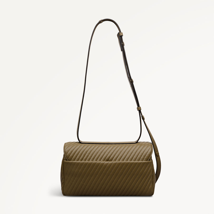 The Belsize - Quilt Medium Flapover Cross Body Acorn - 113562
