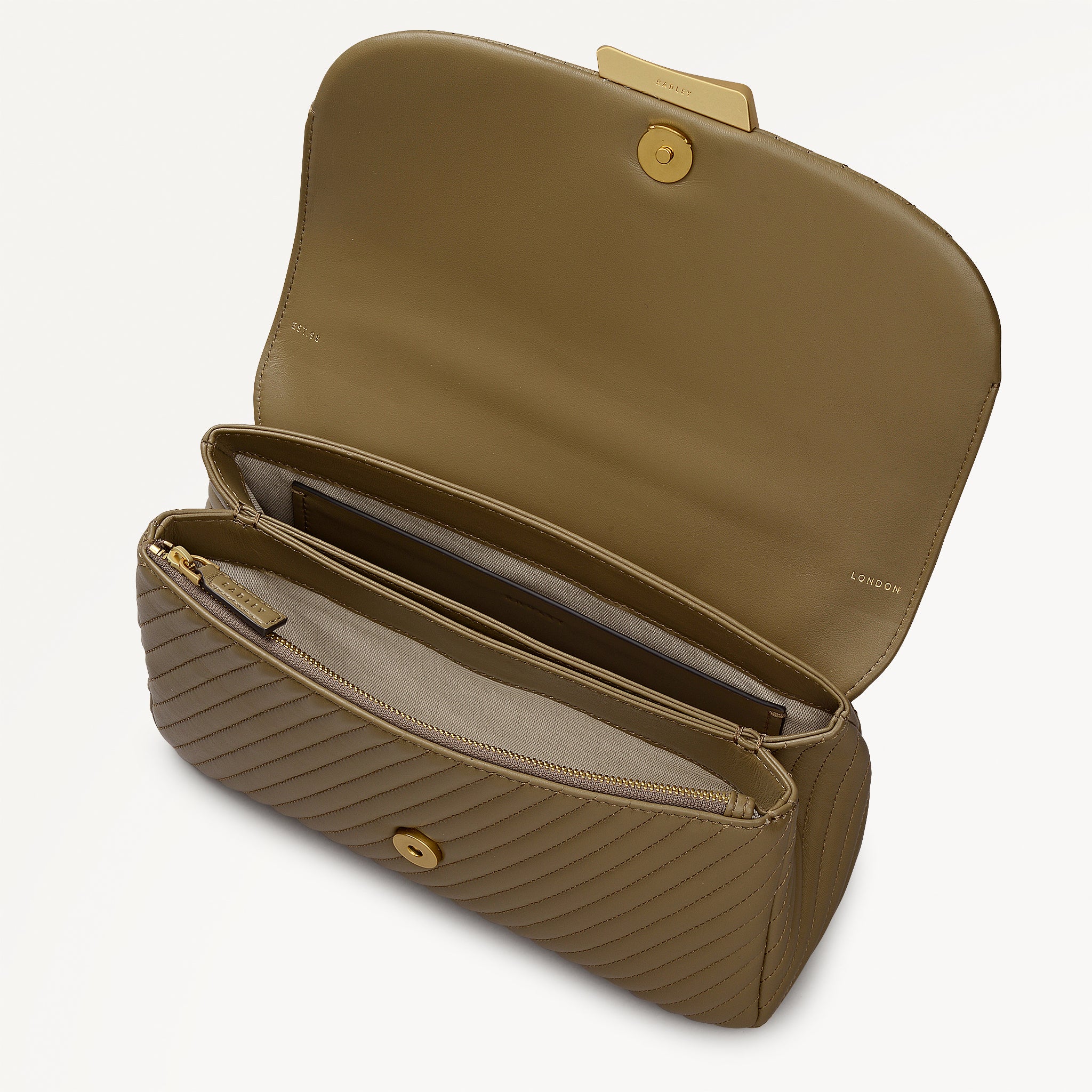 The Belsize - Quilt Medium Flapover Cross Body Acorn - 113562