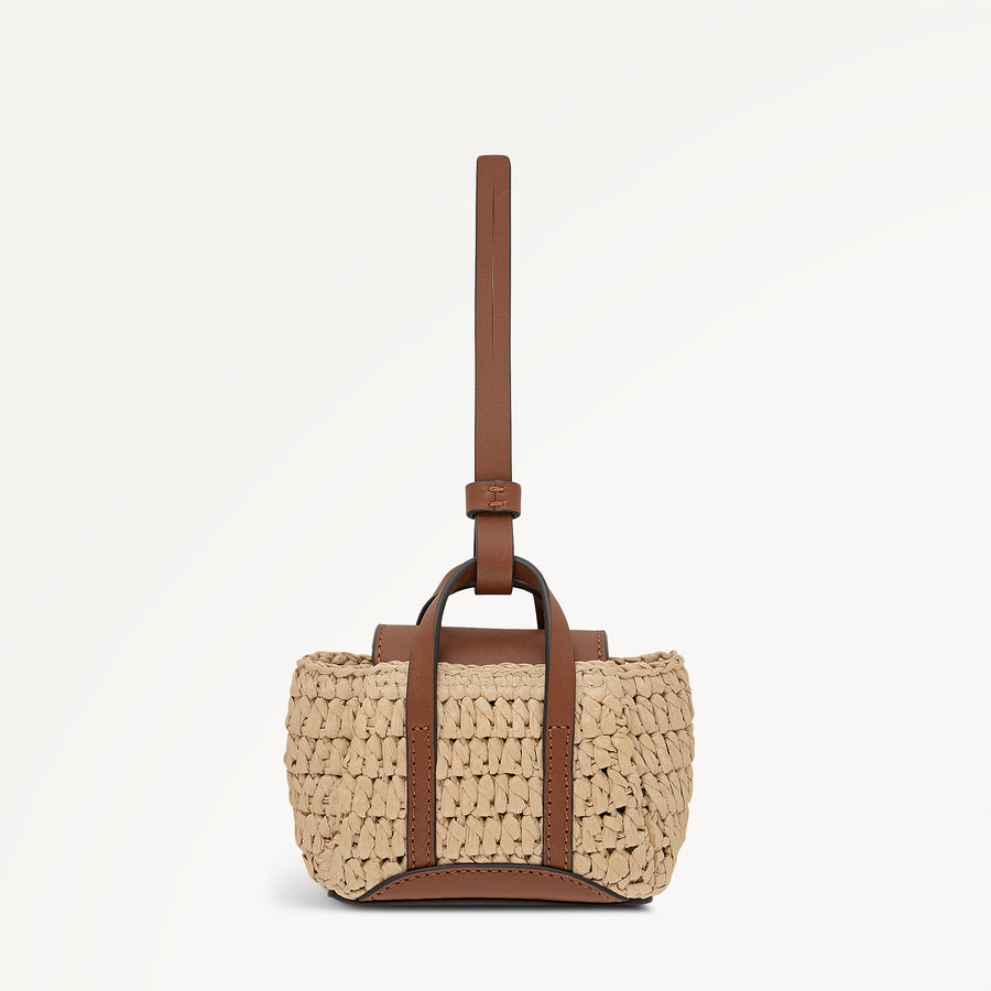 The Chancery Raffia Bag Charm Natural - 113573