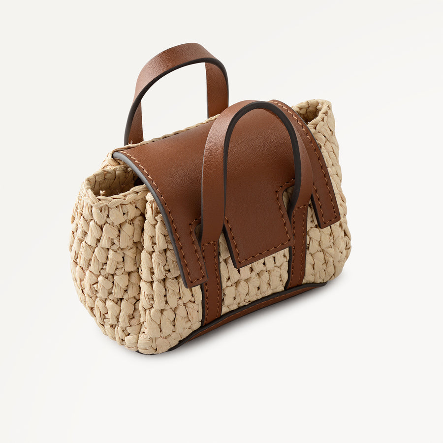 The Chancery Raffia Bag Charm Natural - 113573