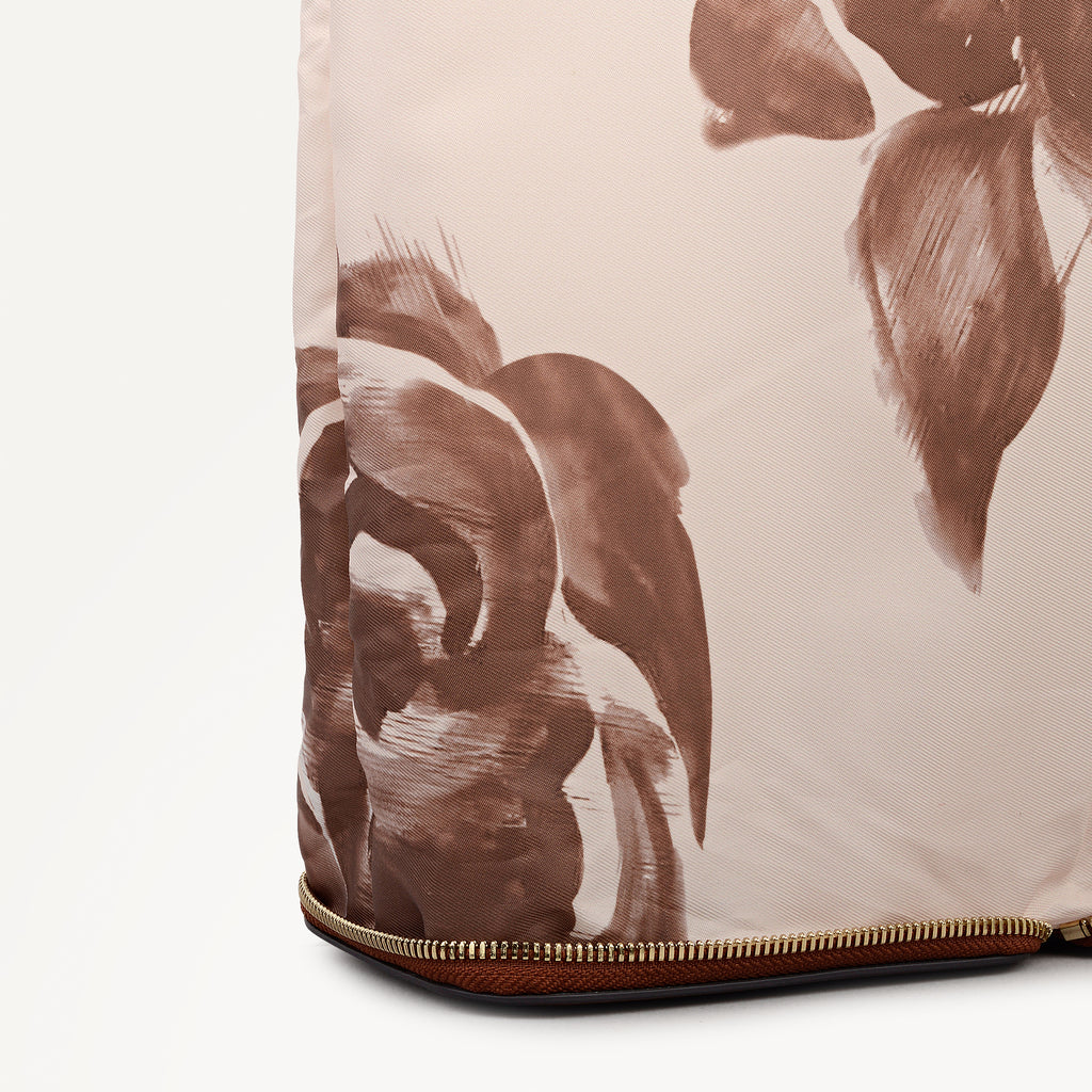 Floral Pack Away Tote Cognac - 113574