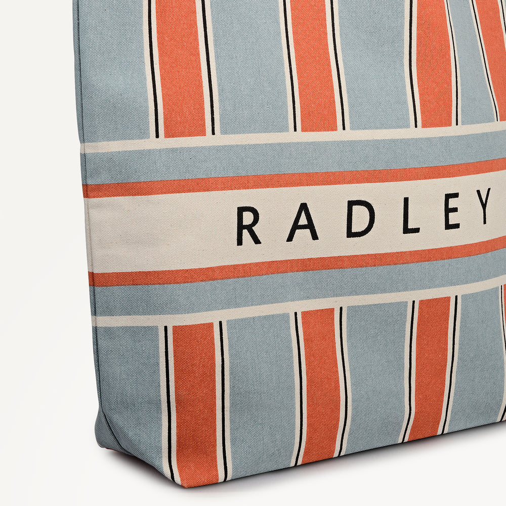 Cabana Stripe Extra Large Open Top Tote Natural- 113580