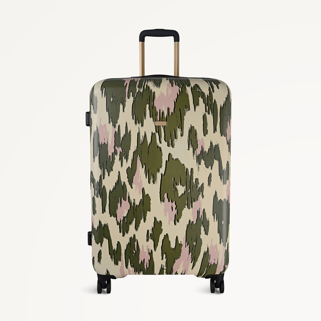 Abstract Animal 4 Wheel Large Suitcase Hunter Green - 113597