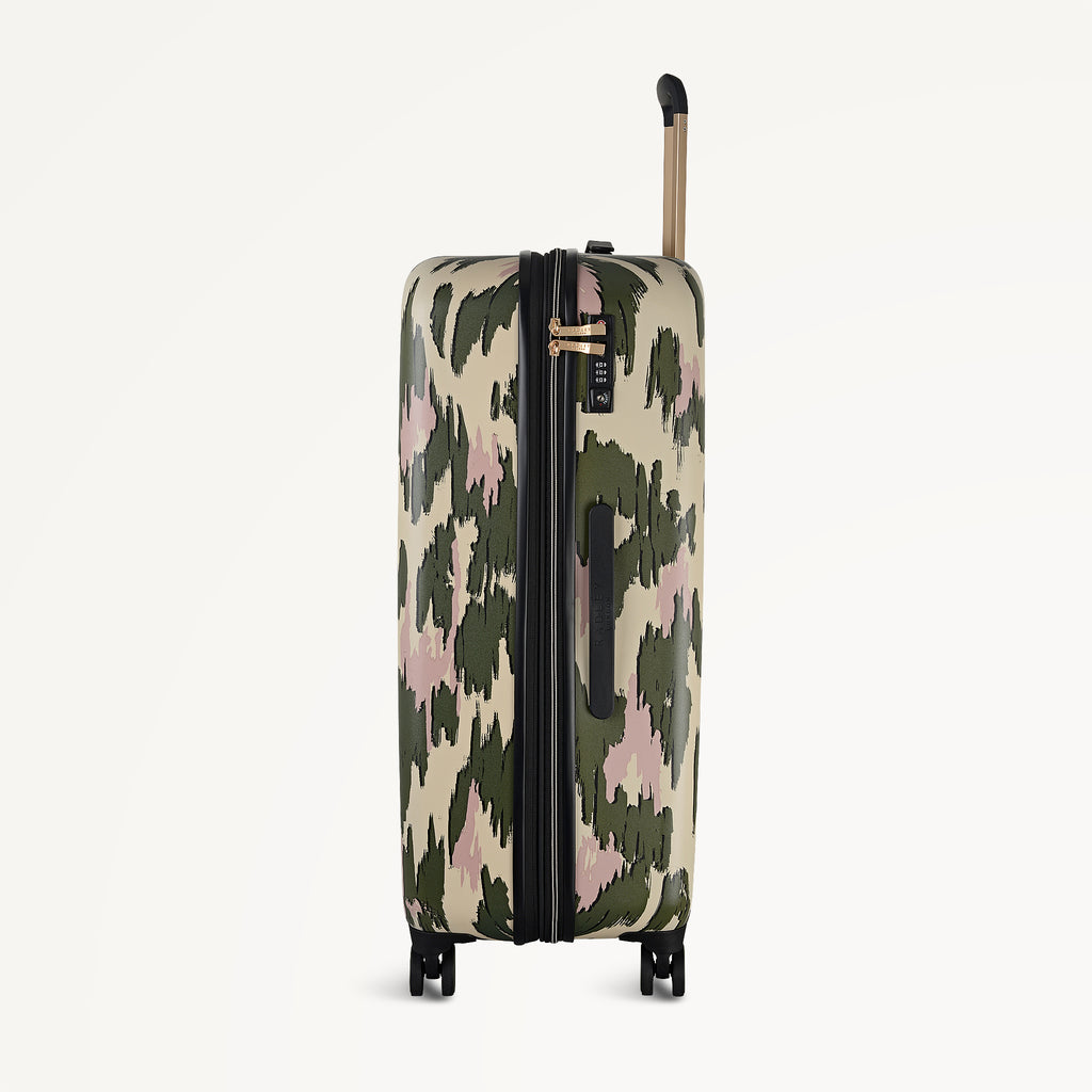 Abstract Animal 4 Wheel Large Suitcase Hunter Green - 113597