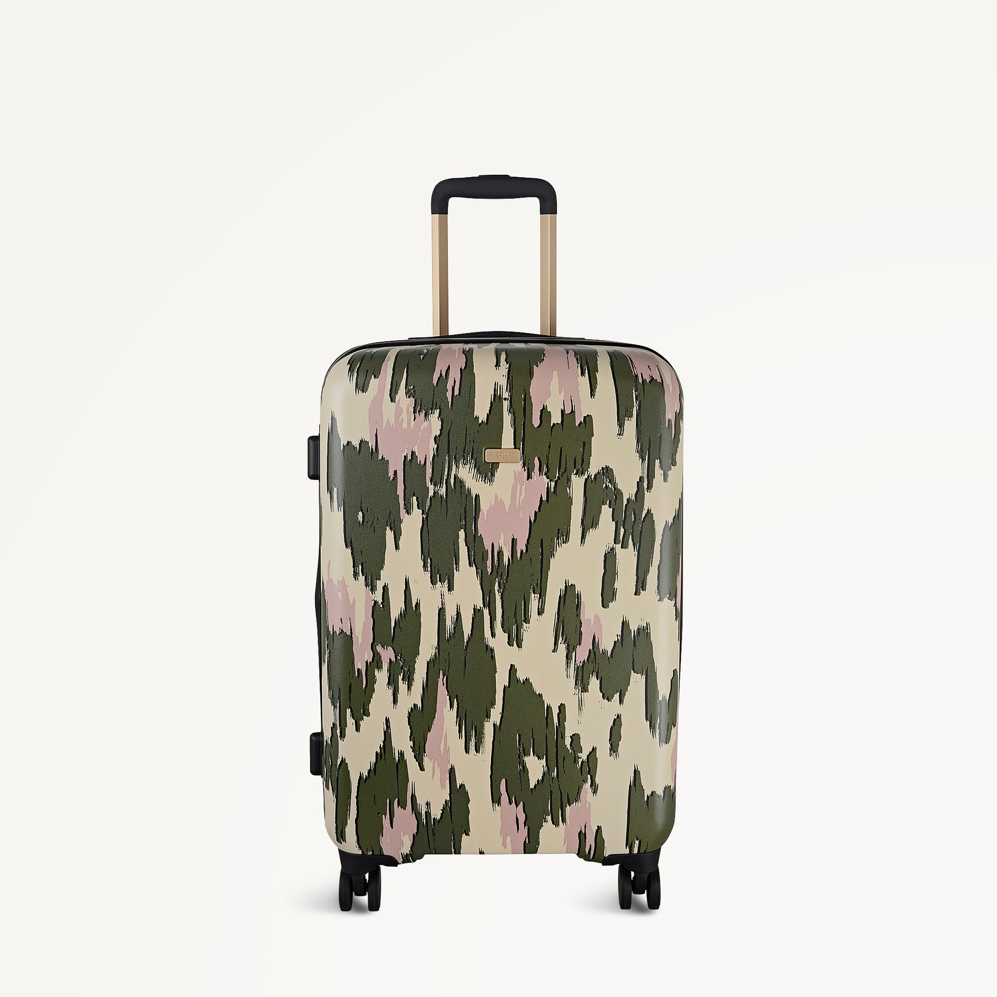 Abstract Animal 4 Wheel Medium Suitcase Hunter Green - 113598
