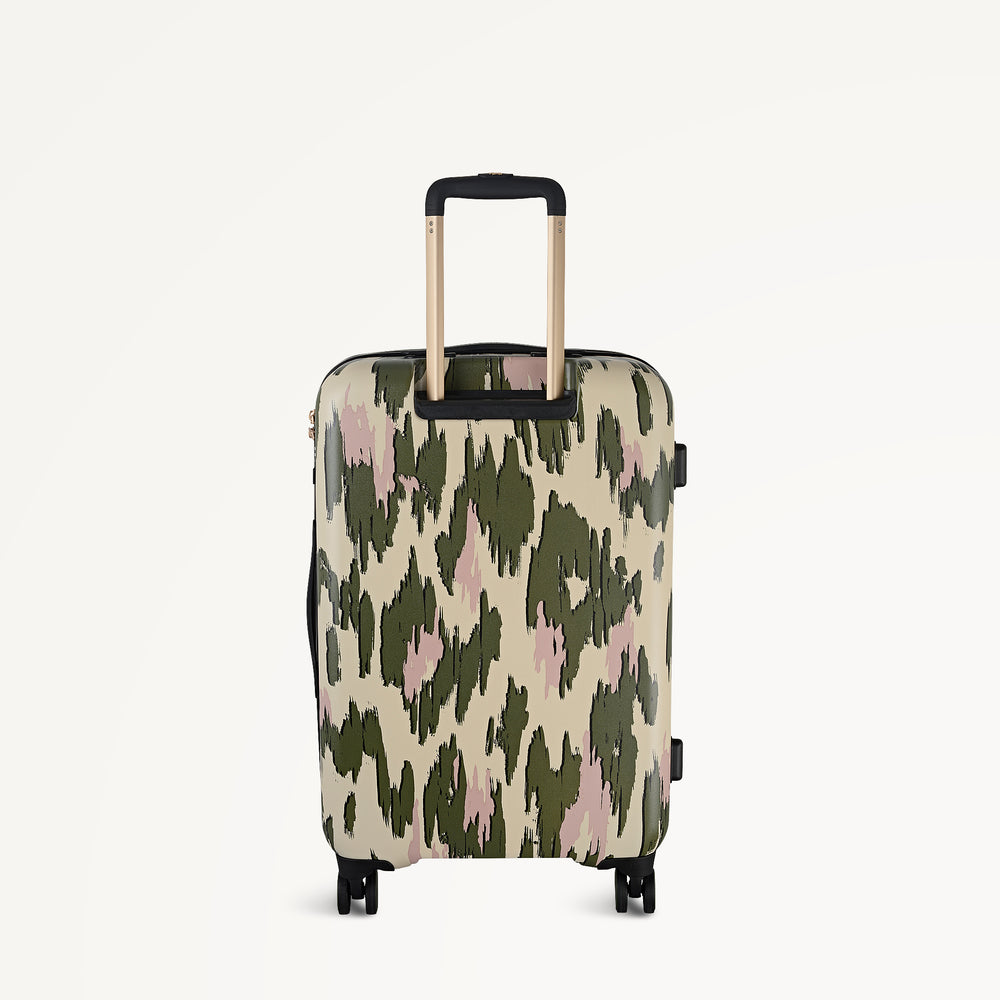Abstract Animal 4 Wheel Medium Suitcase Hunter Green - 113598