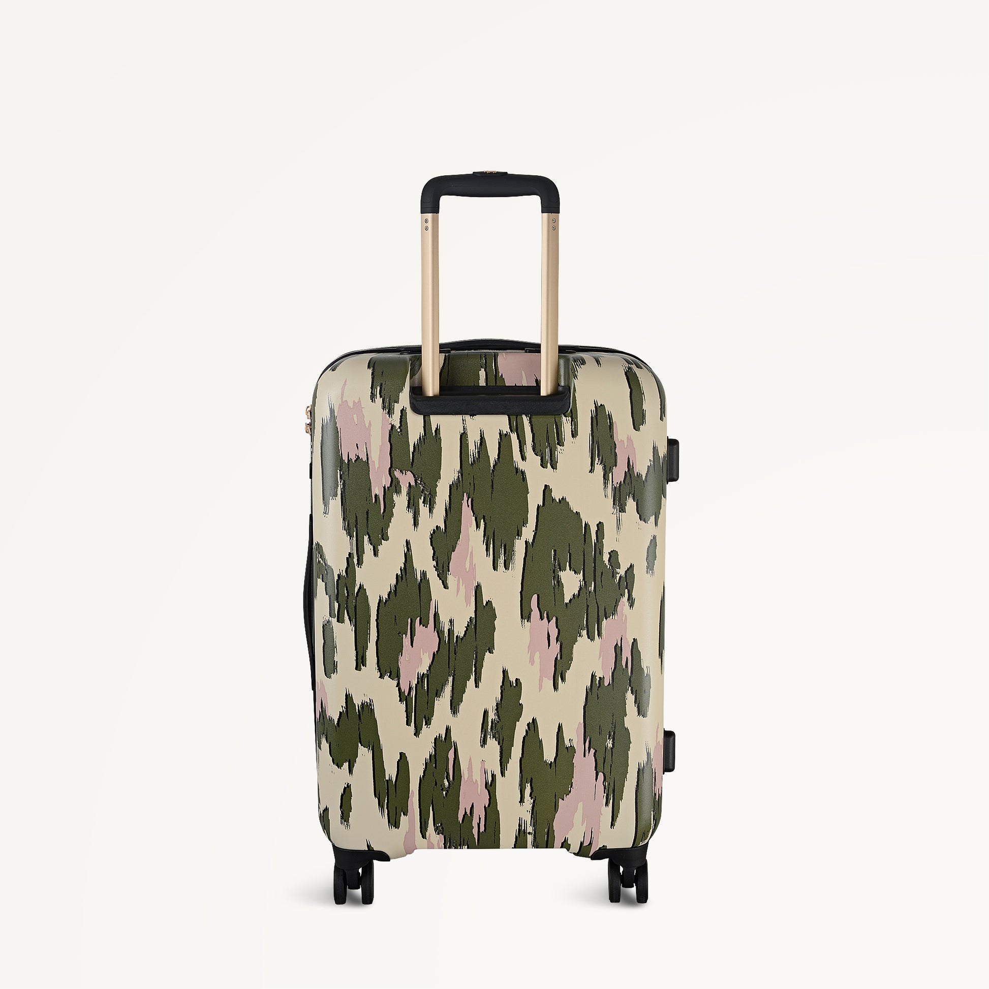 Abstract Animal 4 Wheel Medium Suitcase Hunter Green - 113598