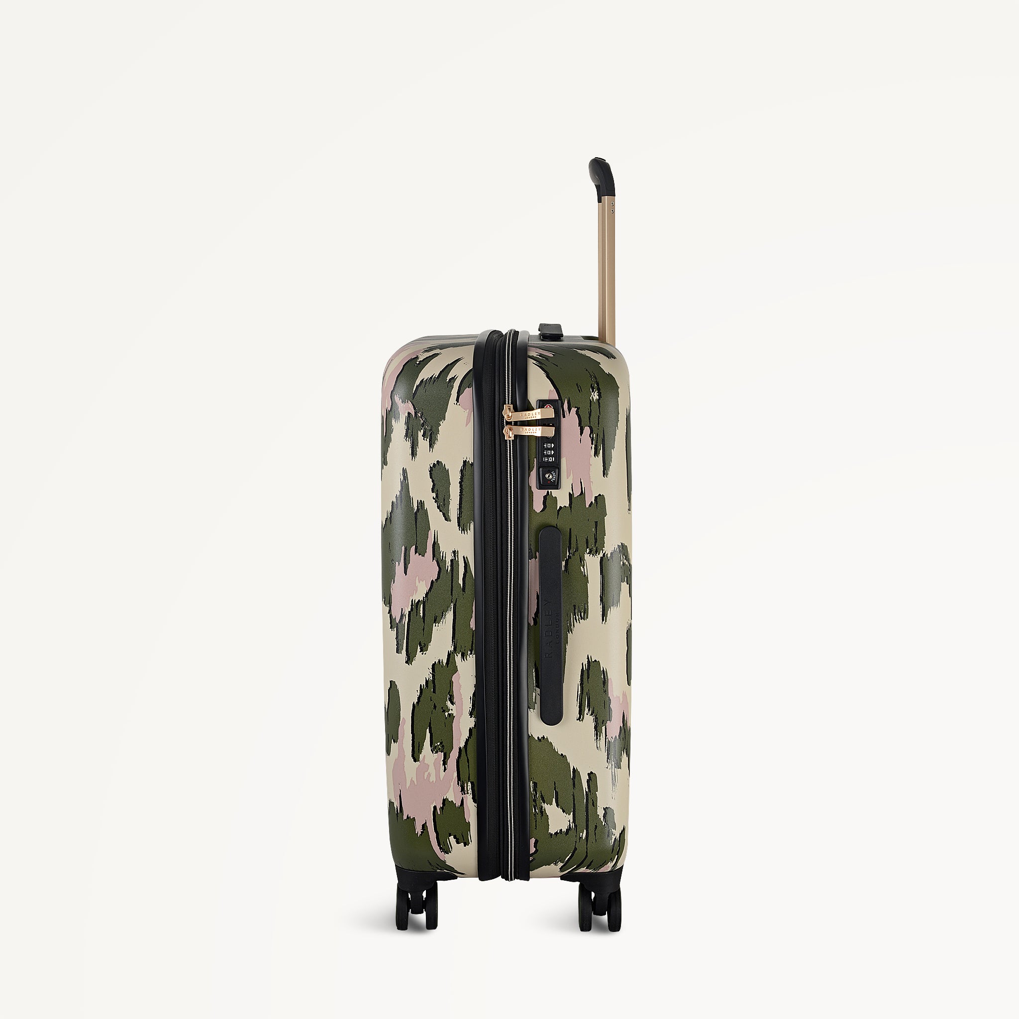 Abstract Animal 4 Wheel Medium Suitcase Hunter Green - 113598
