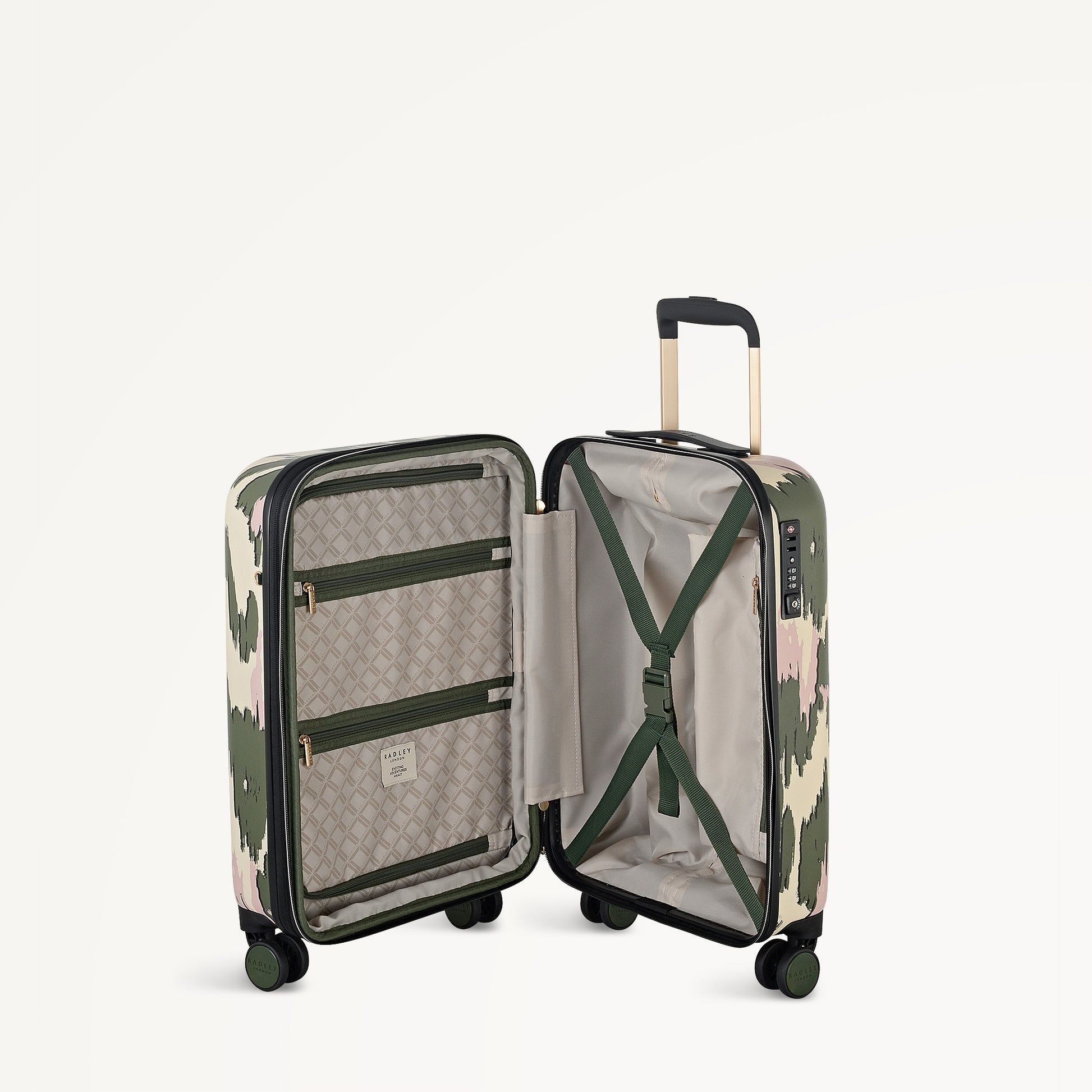 Abstract Animal 4 Wheel Carry On Hunter Green - 113599