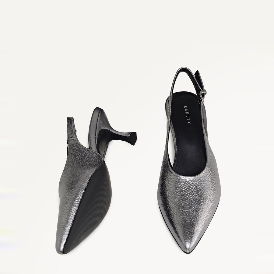 Chiltern Crescent - Heel Sling Kitten Point Sling Silver - 113613