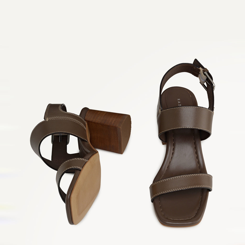 The Goldborne- Heeled Sandal  Mid Block Casual Sandal Acorn - 113618