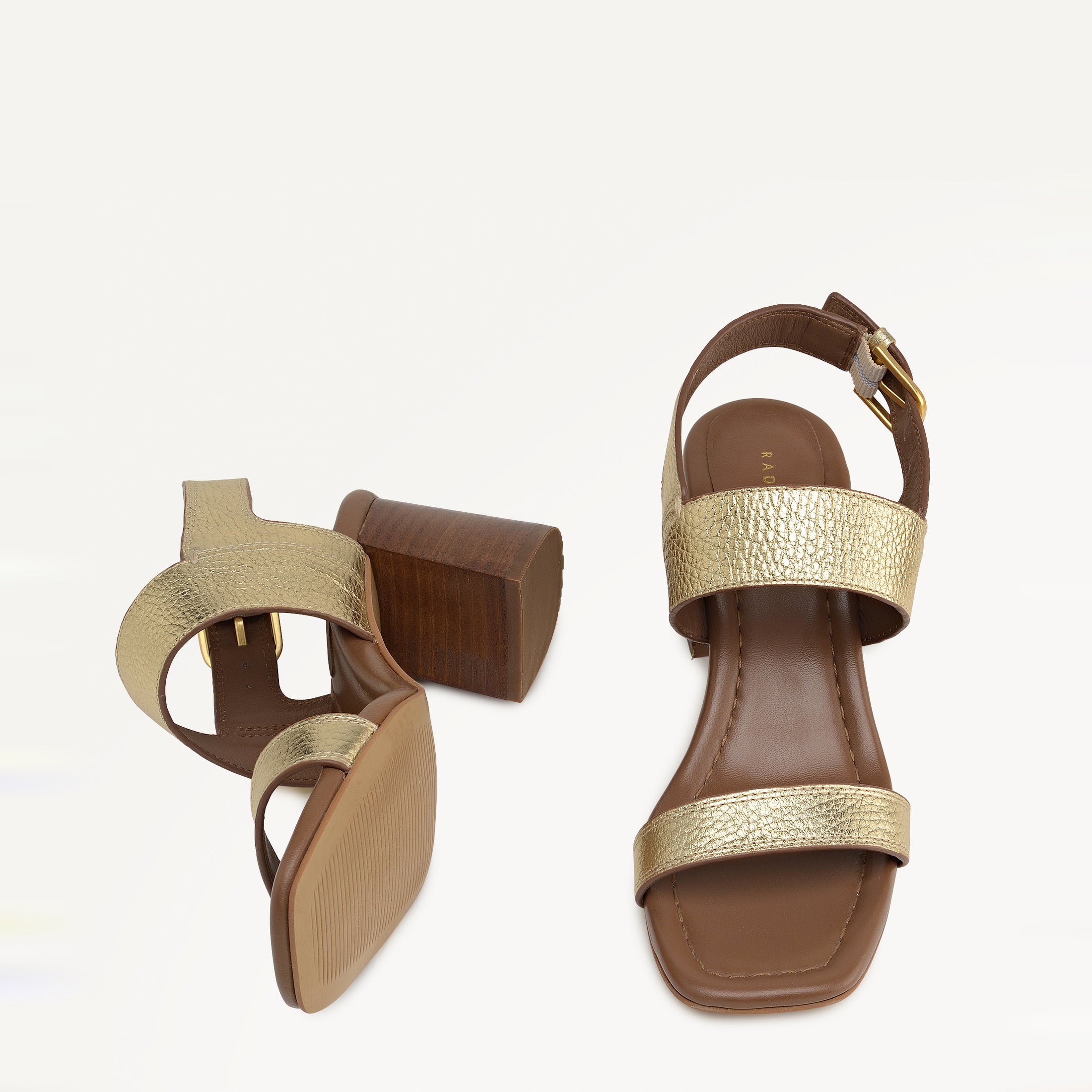 The Goldborne- Heeled Sandal  Mid Block Casual Sandal Gold - 113619