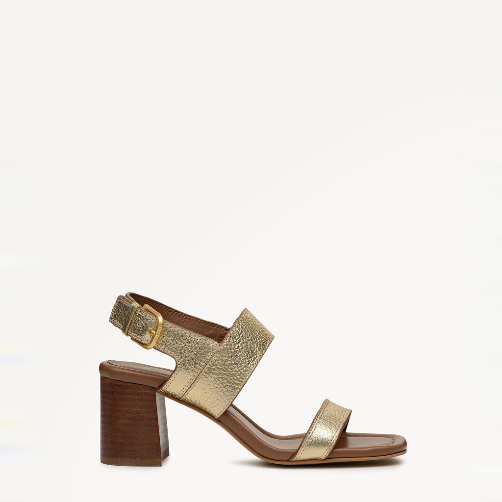 The Goldborne- Heeled Sandal  Mid Block Casual Sandal Gold - 113619