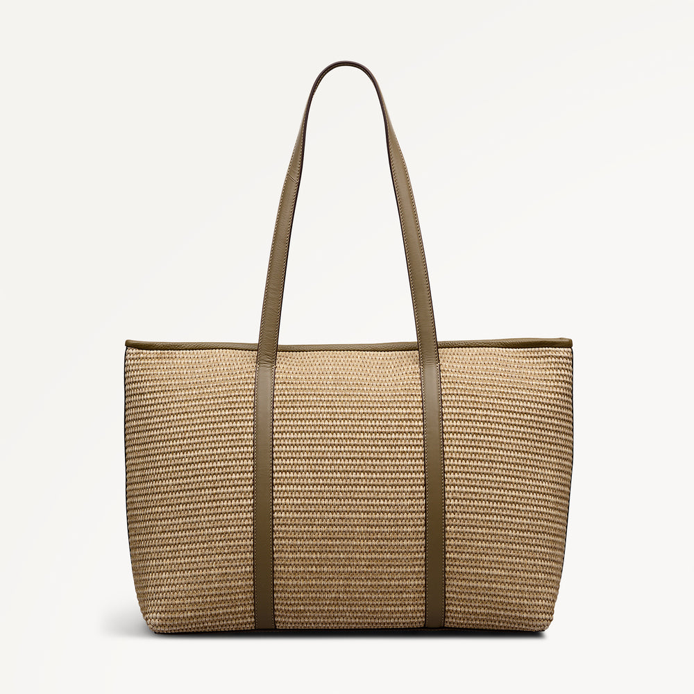 Chartfield Place - Raffia Large Ziptop Tote Acorn - 113631