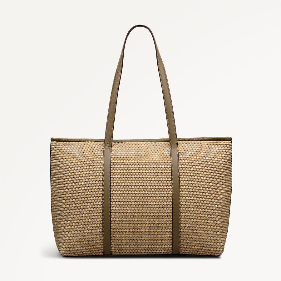Chartfield Place - Raffia Large Ziptop Tote Acorn - 113631