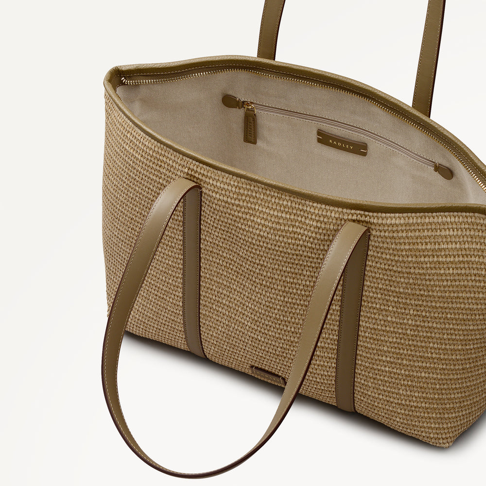 Chartfield Place - Raffia Large Ziptop Tote Acorn - 113631