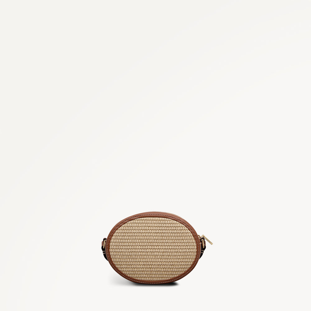 Rydon Road - Raffia Mini Ziptop Cross Body Cognac - 113651