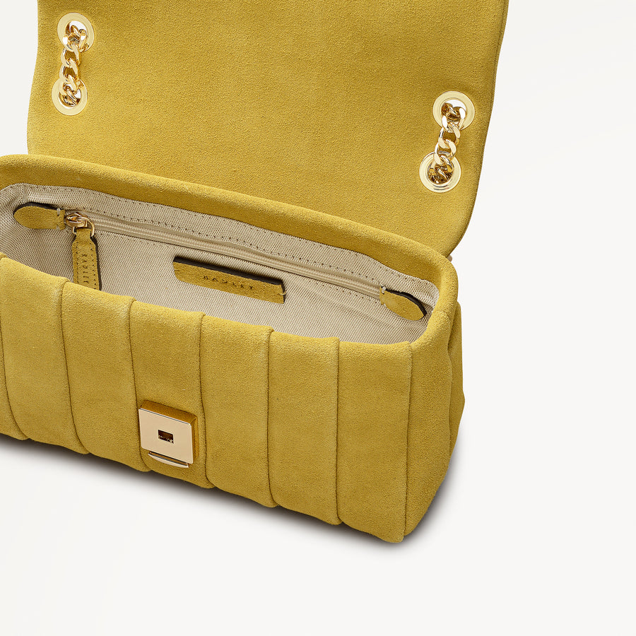 Burton Way - Quilt Suede Small Flapover Cross Body Honeycomb - 113652