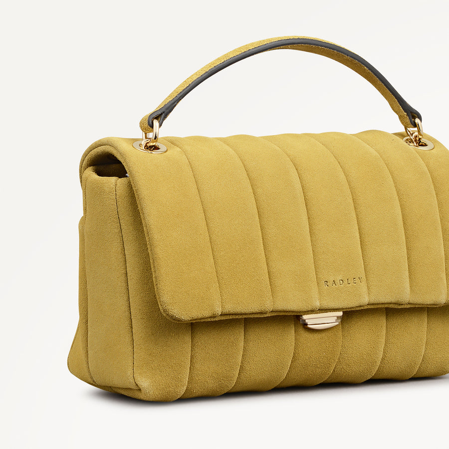 Burton Way - Quilt Suede Small Flapover Cross Body Honeycomb - 113652