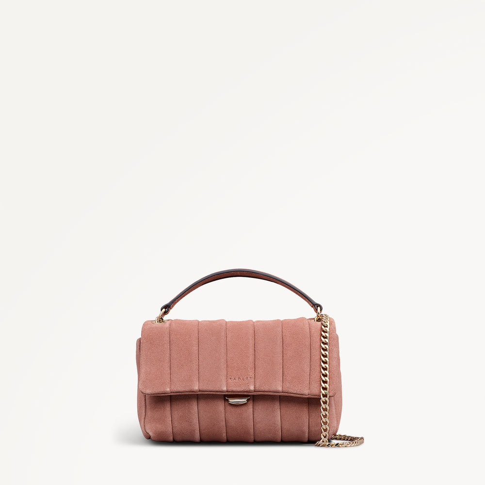 Burton Way - Quilt Suede Small Flapover Cross Body Carnation - 113653