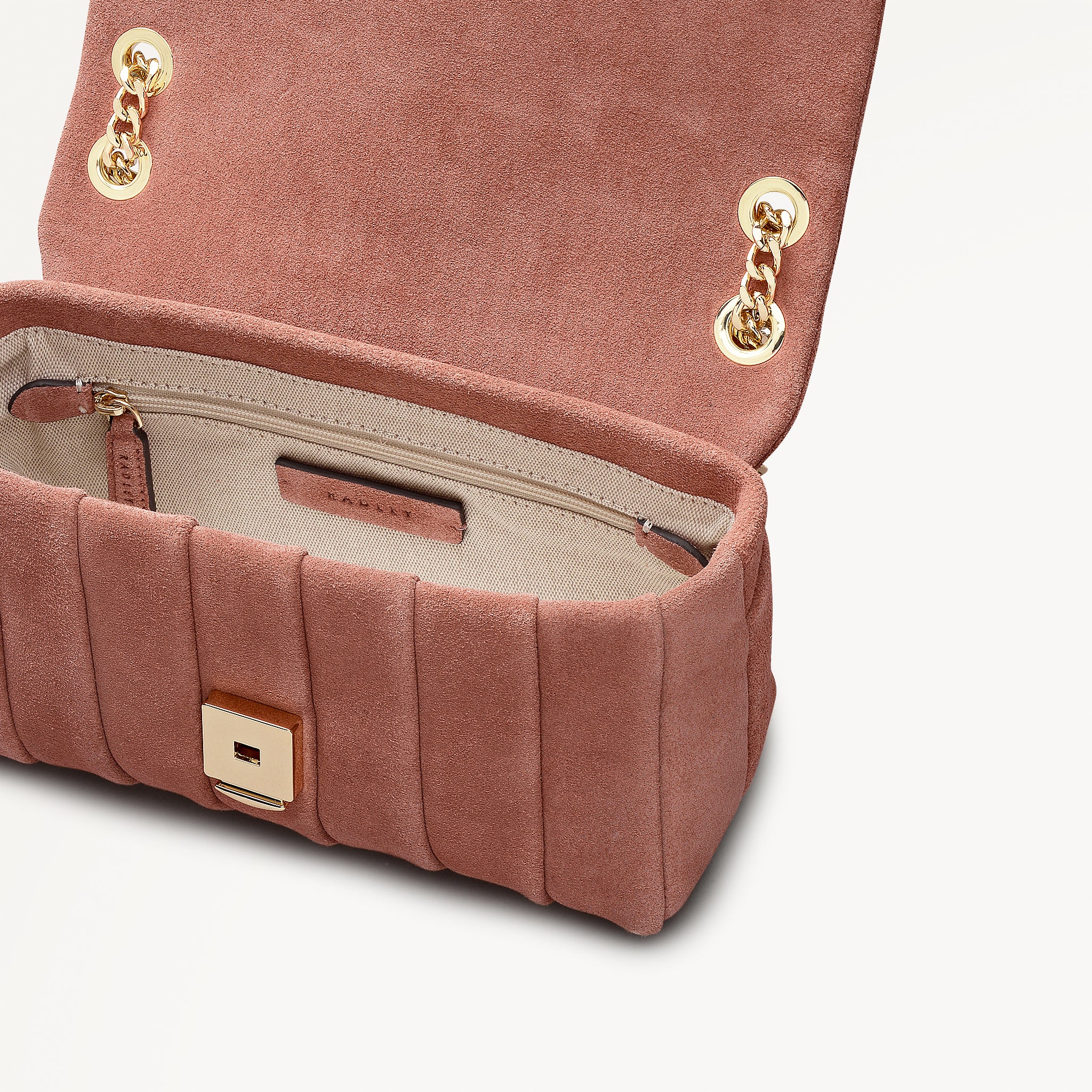 Burton Way - Quilt Suede Small Flapover Cross Body Carnation - 113653
