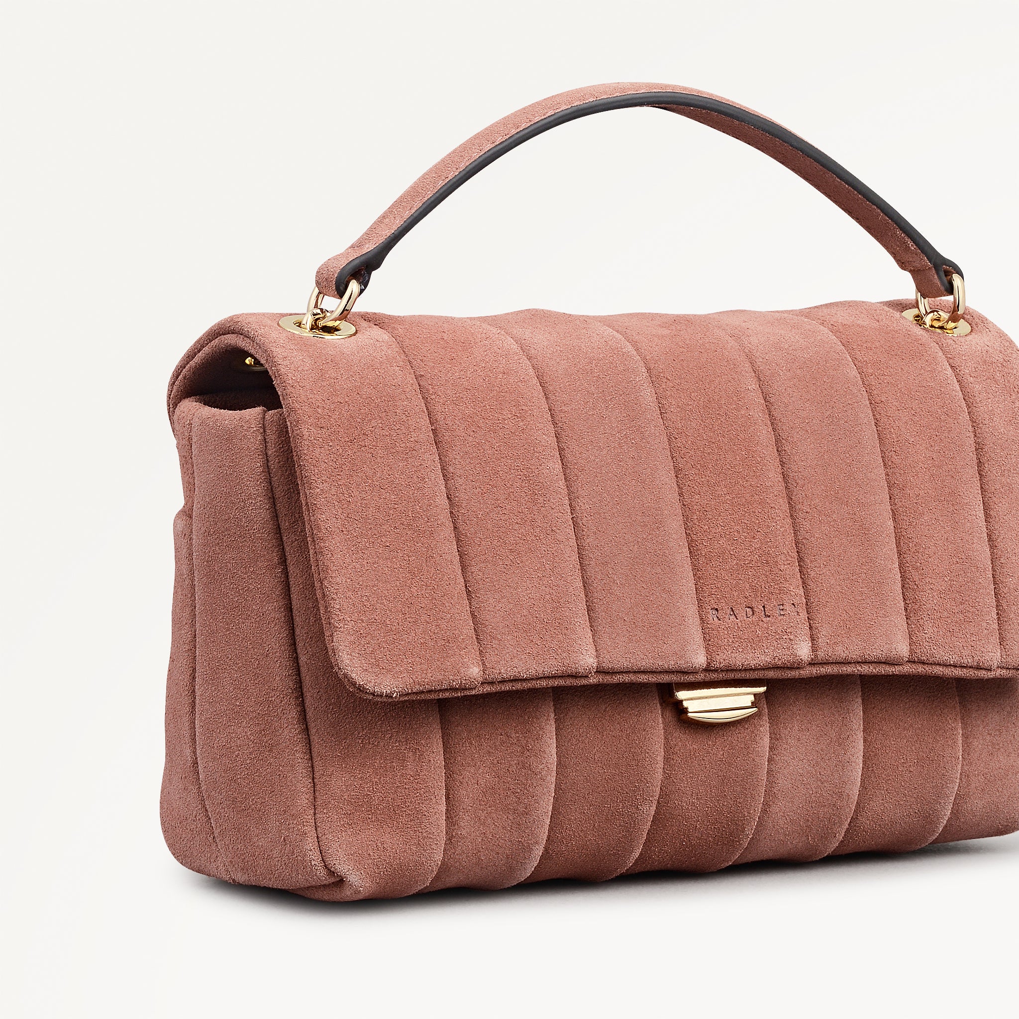 Burton Way - Quilt Suede Small Flapover Cross Body Carnation - 113653