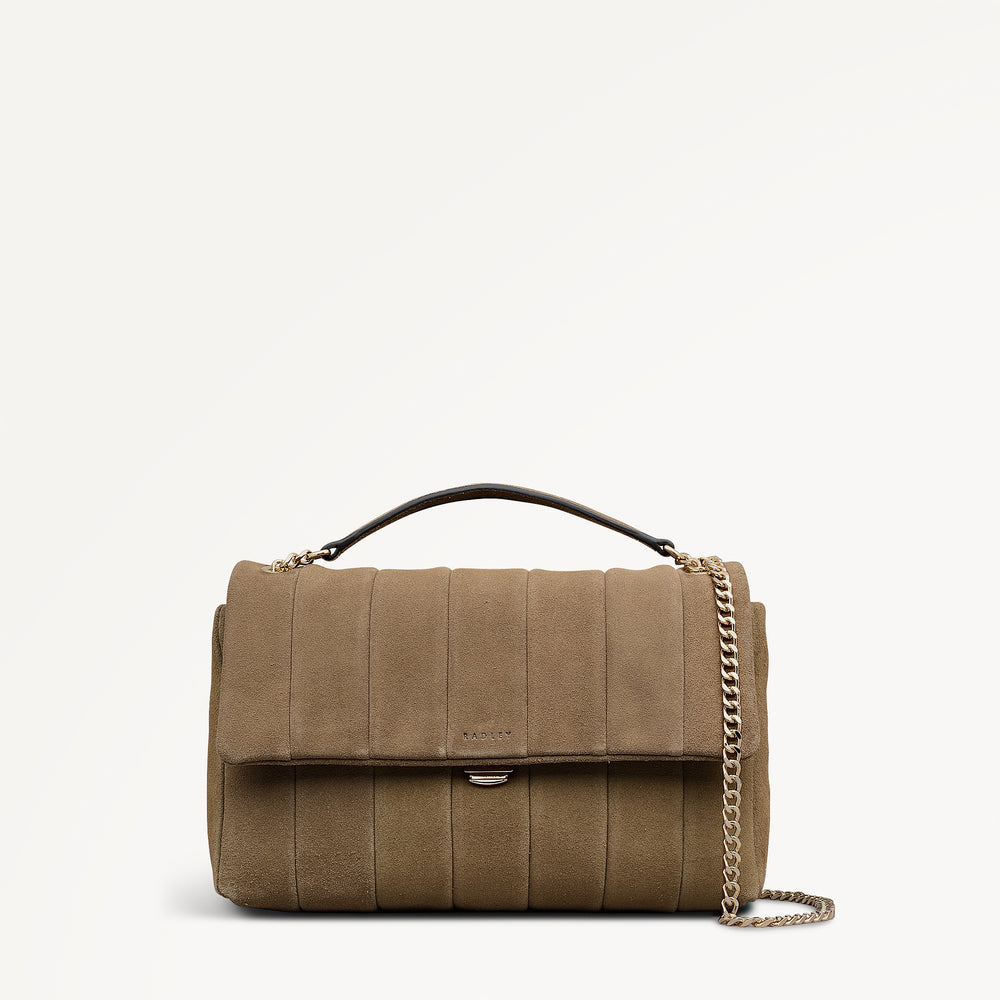 Burton Way - Quilt Suede Medium Flapover Cross Body Acorn - 113654