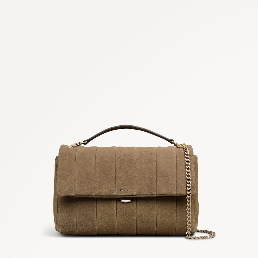 Burton Way - Quilt Suede Medium Flapover Cross Body Acorn - 113654