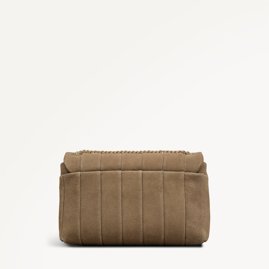 Burton Way - Quilt Suede Medium Flapover Cross Body Acorn - 113654