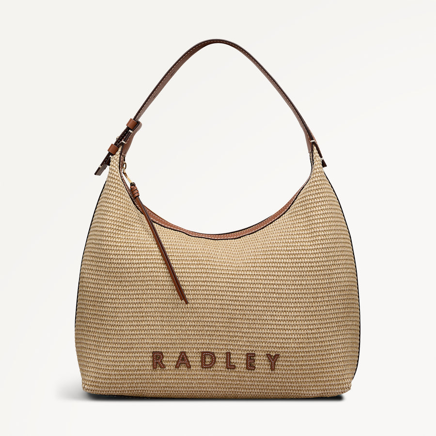 Spencer Mews - Raffia Large Ziptop Shoulder Cognac - 113657