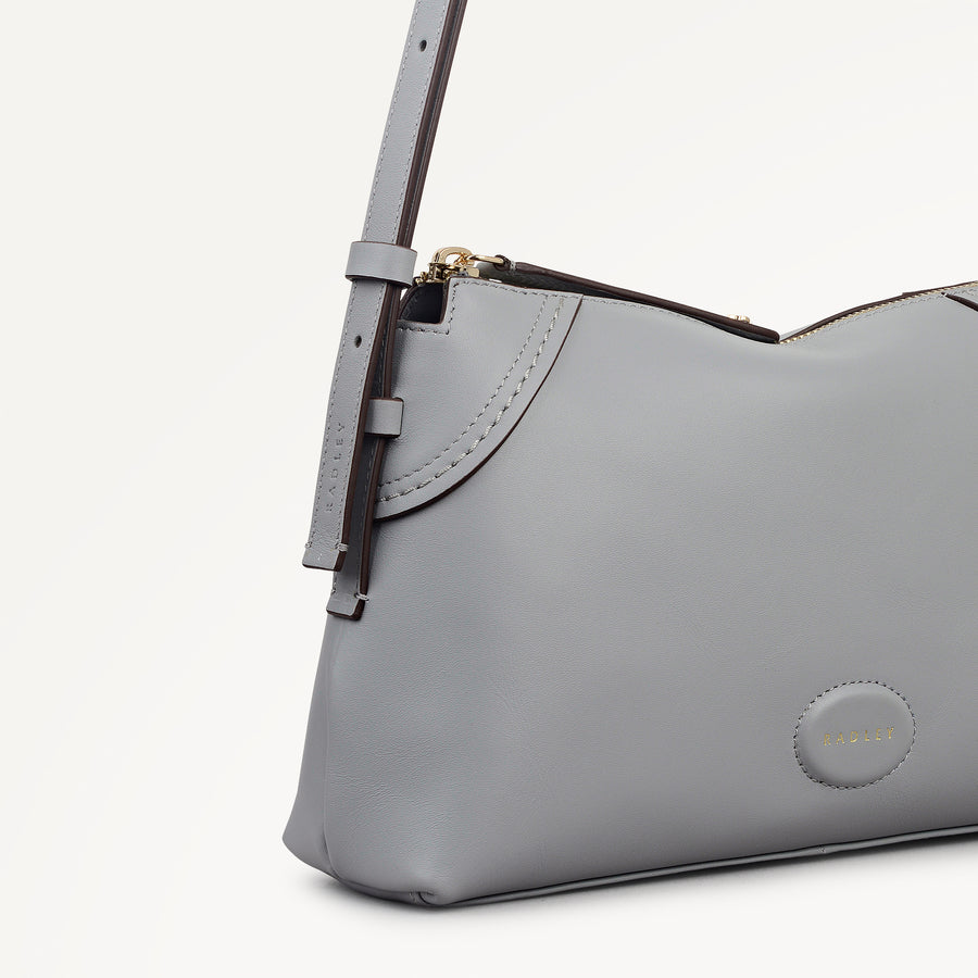 Crawford Mews Small Ziptop Cross Body Steel - 113665