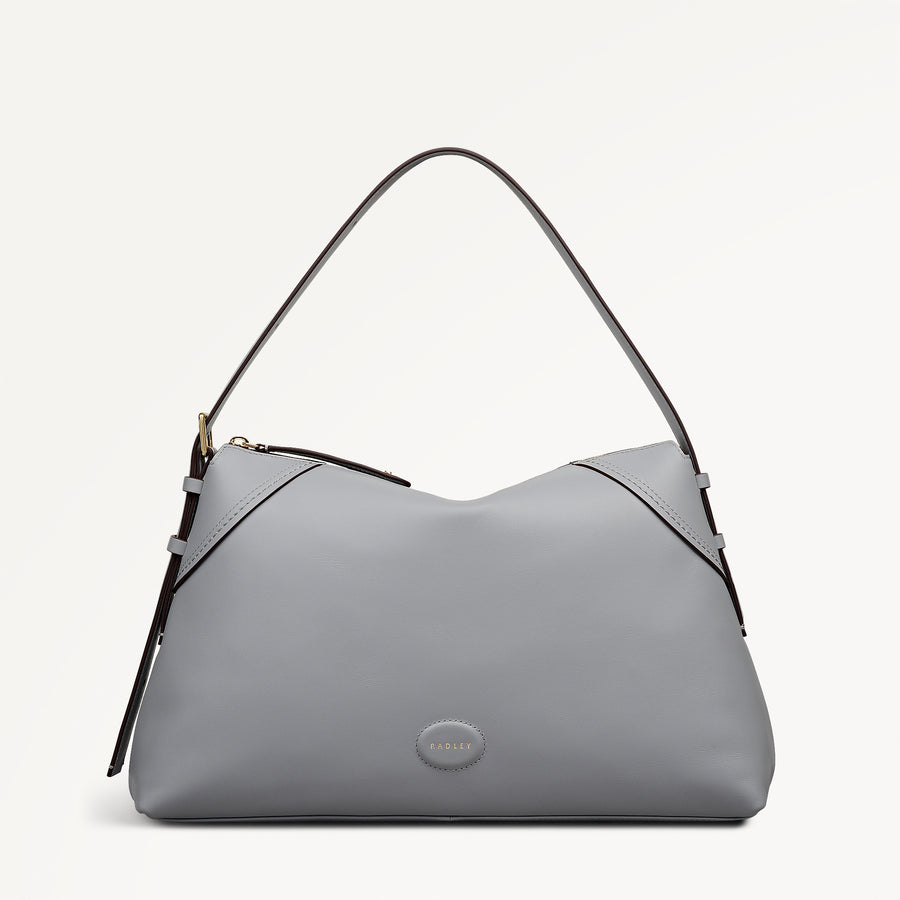 Crawford Mews Large Ziptop Shoulder Steel - 113666