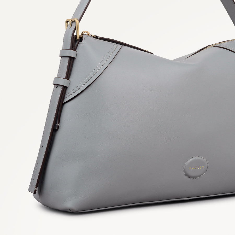 Crawford Mews Large Ziptop Shoulder Steel - 113666