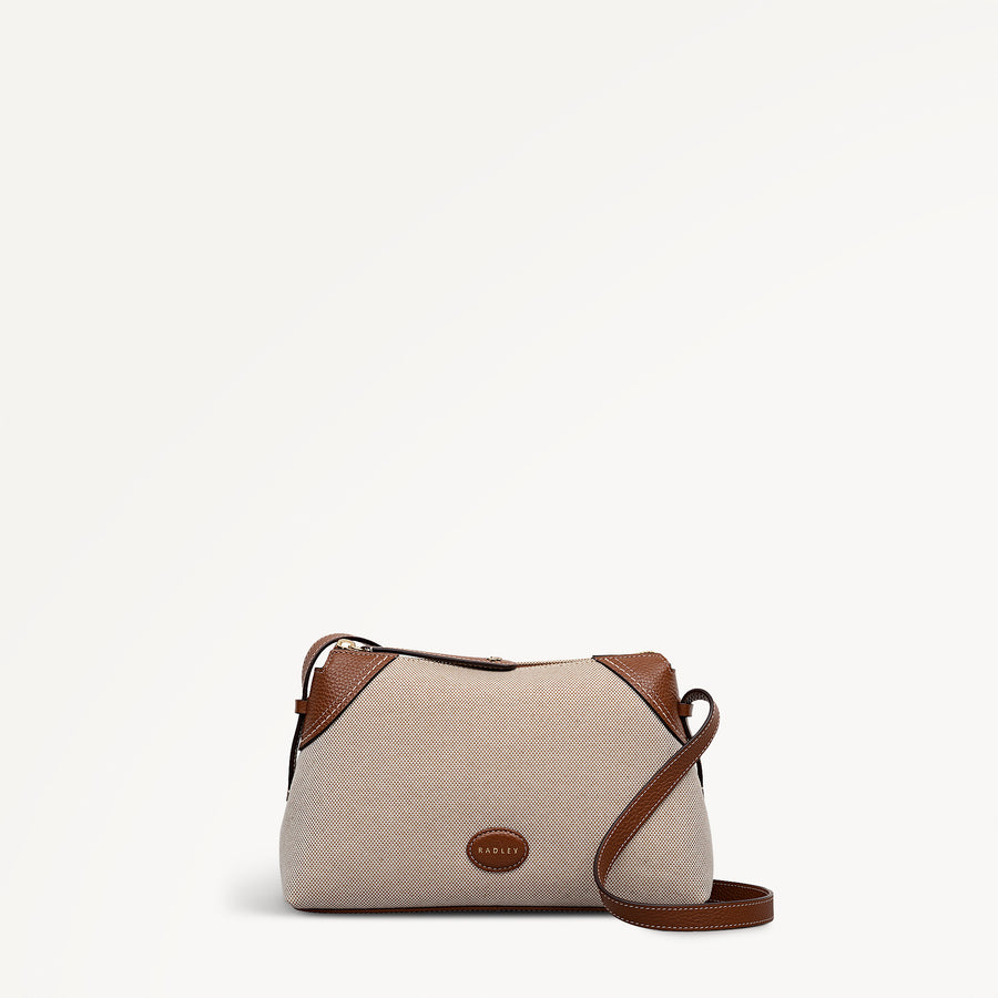 Crawford Mews - Canvas Small Ziptop Cross Body Natural - 113667