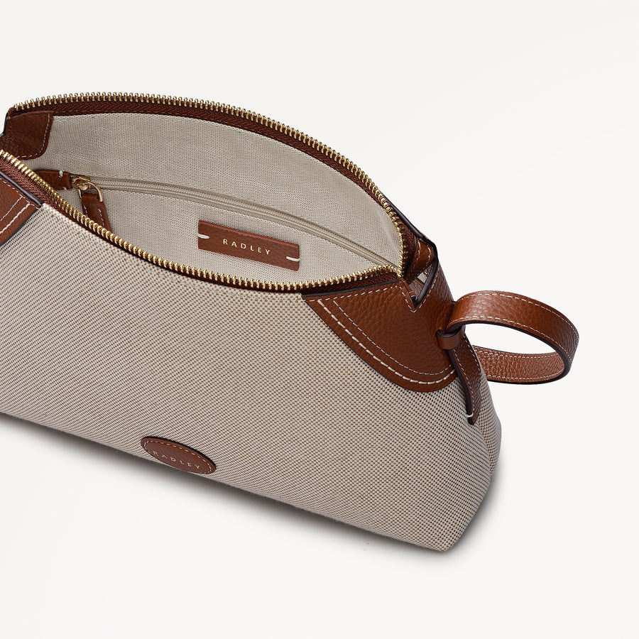 Crawford Mews - Canvas Small Ziptop Cross Body Natural - 113667