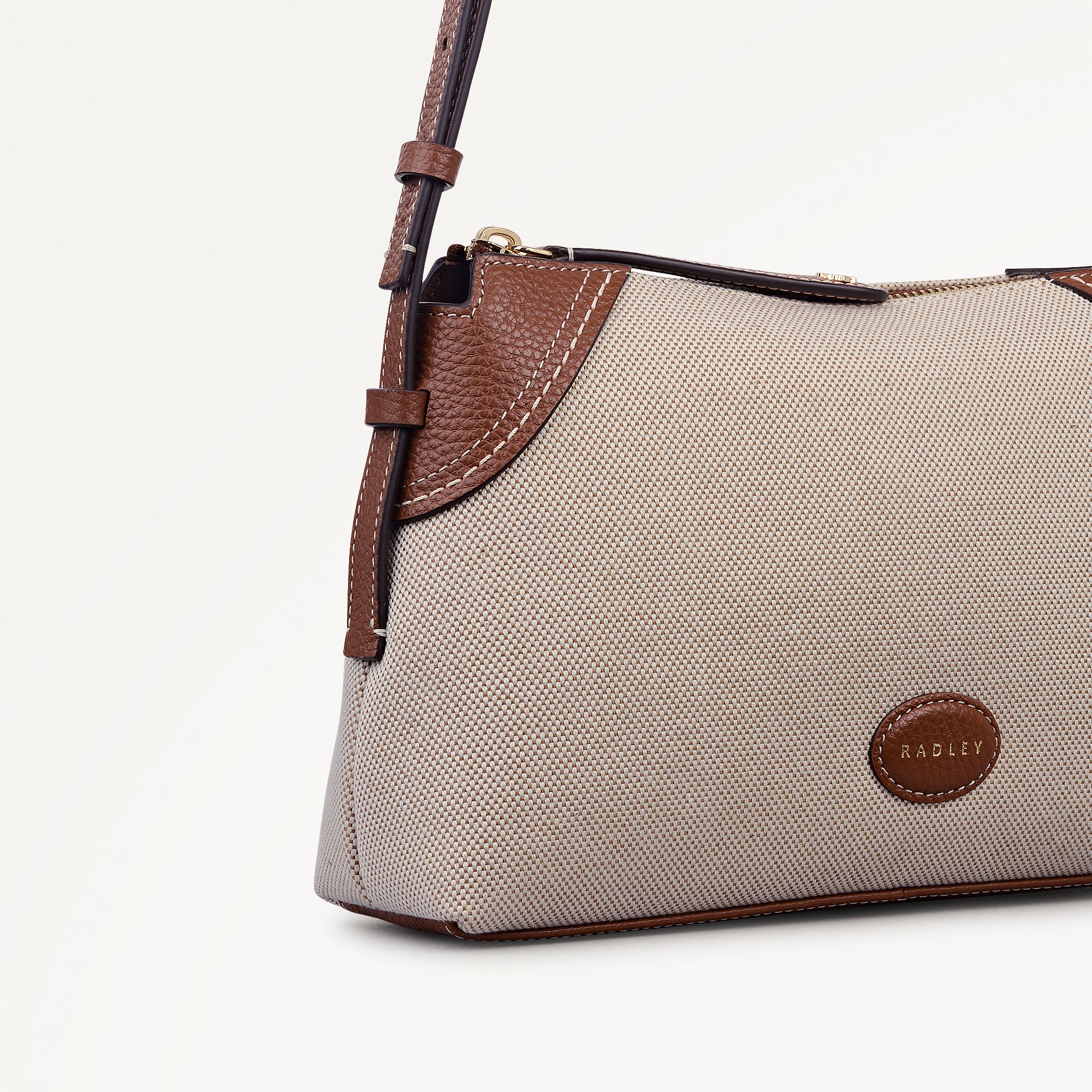 Crawford Mews - Canvas Small Ziptop Cross Body Natural - 113667