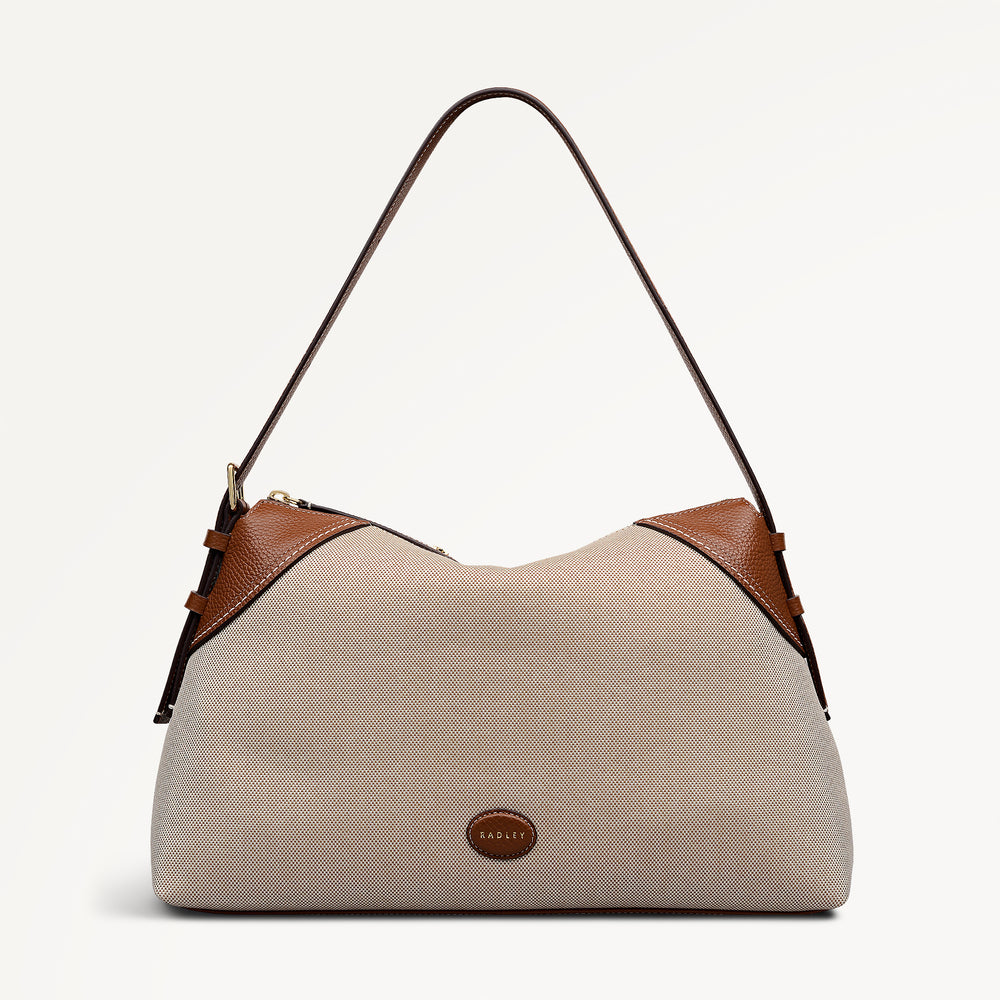 Crawford Mews - Canvas Large Ziptop Shoulder Natural - 113668