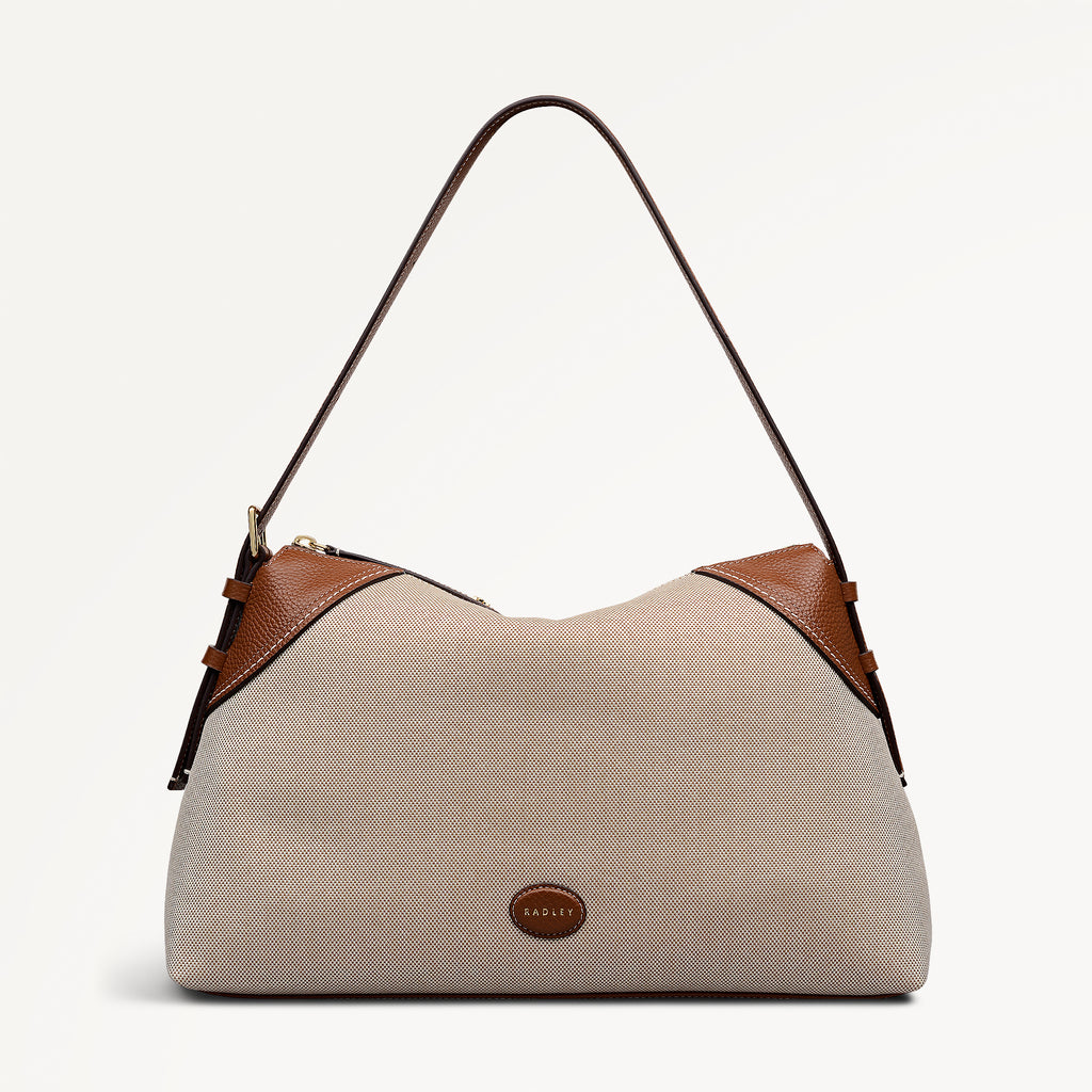 Crawford Mews - Canvas Large Ziptop Shoulder Natural - 113668