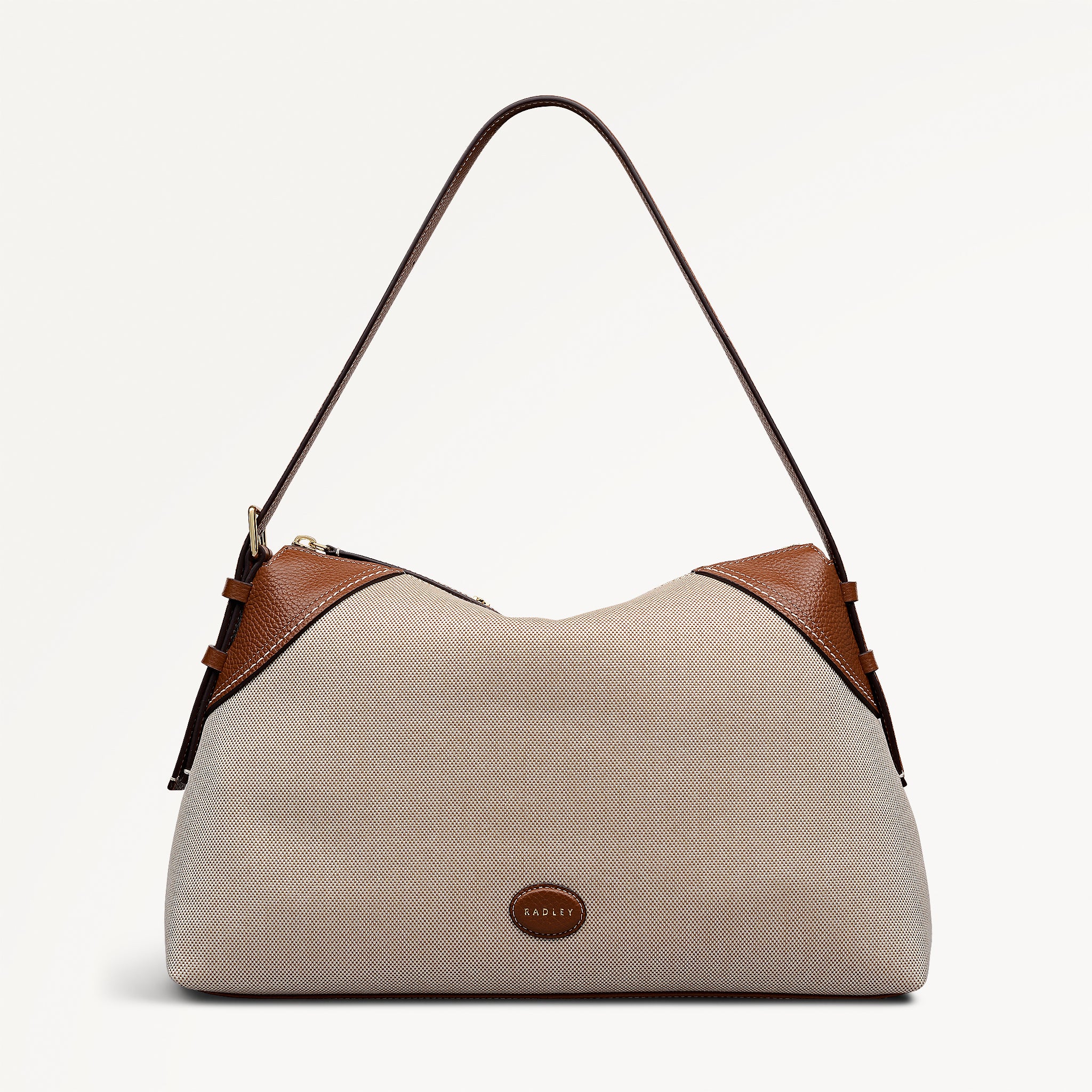 Crawford Mews - Canvas Large Ziptop Shoulder Natural - 113668