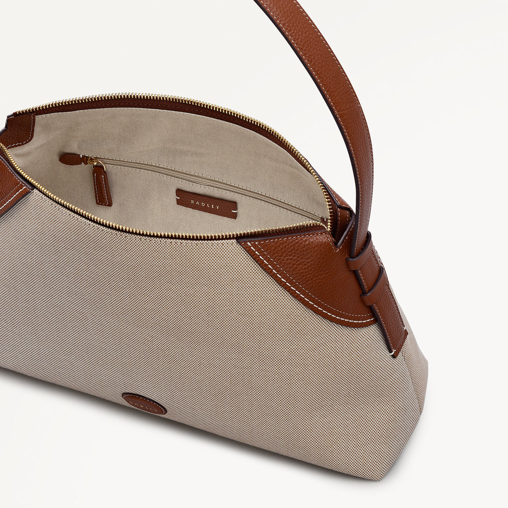 Crawford Mews - Canvas Large Ziptop Shoulder Natural - 113668